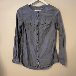 Toad & Co. Chambray Button Down Round Collar Long Sleeve Small